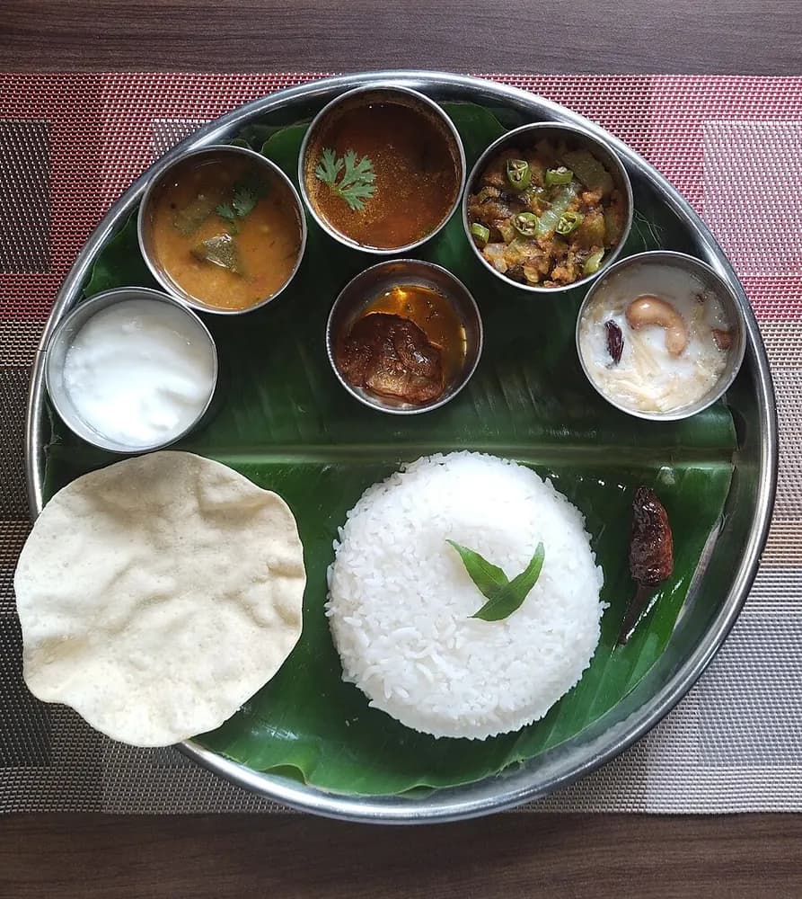 Complete South Indian thali representing Subscription Kitchen meals