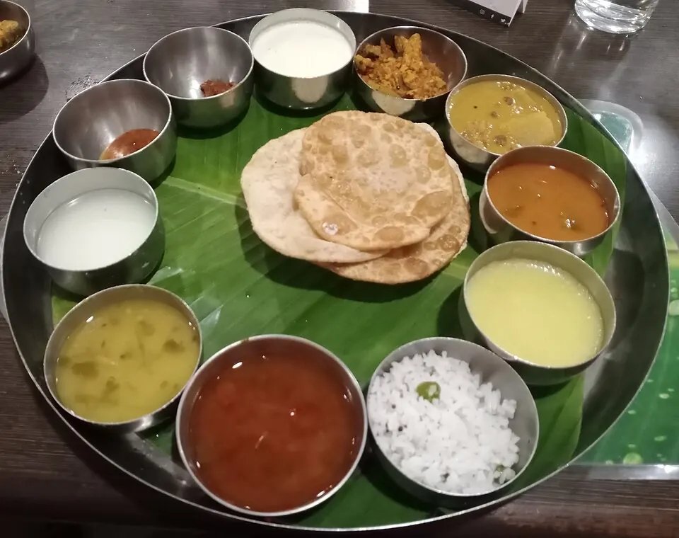 Premium South Indian vegetarian thali spread representing Cloud Kitchen dishes